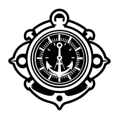 denizcilik direksiyon ikonu. Web için basit bir deniz direksiyon vektör simgesi çizimi