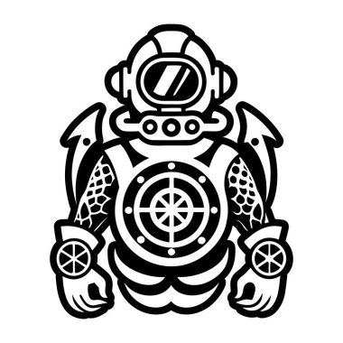 Dalgıç dövmesinin katı bir simgesi