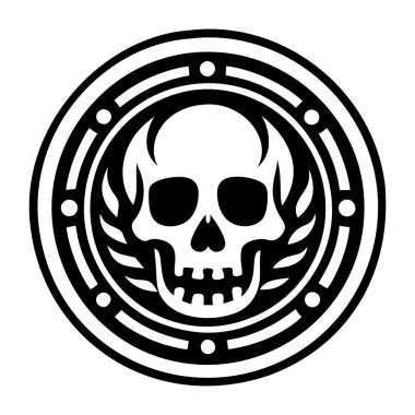 Kafatası madeni para sembolünün katı biçim simgesi