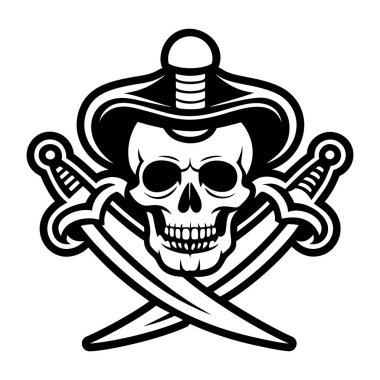 Korsan kafatası dövmesinin sembolü.