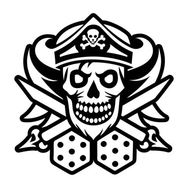 Kılıç kafatası sembolünün doldurulmuş bir simgesi