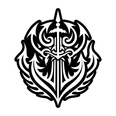 Pozeidon mızrak sembolünün doldurulmuş bir simgesi