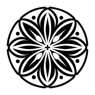 Mandala çiçeği dövmesinin doldurulmuş bir simgesi
