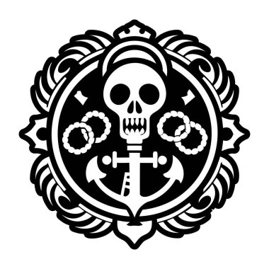 Denizcilik kafatası sembolünün katı biçim simgesi