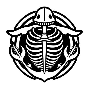 Balık iskeleti sembolünün bir simgesi.