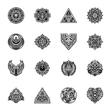 dekoratif tasarım öğeleri kümesi vektör.