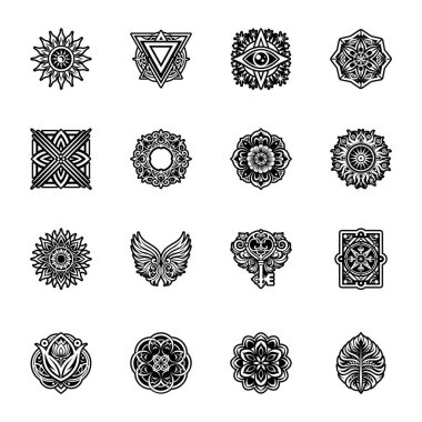 Siyah ve beyaz tasarım elementleri