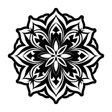 Vektör siyah beyaz mandala