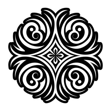 Etnik tarzda siyah vektör süslemesi.