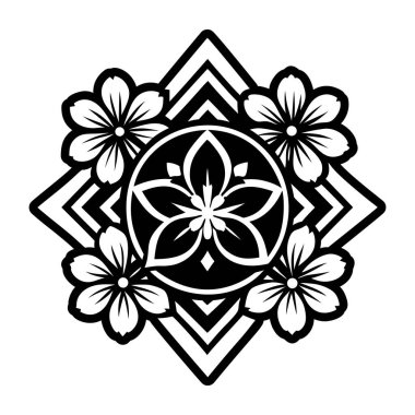 Süslü vektör mandala siyah arkaplan