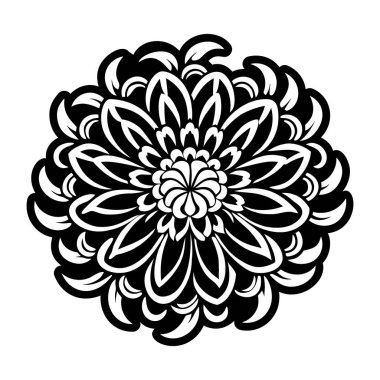 Mandala desen siyah ve beyaz