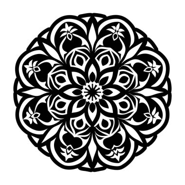 mandala deseni beyaz ve siyah