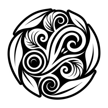 Vektör soyut çiçek resmi çizimi. El çizimi çiçek süsü tasarım elementi.