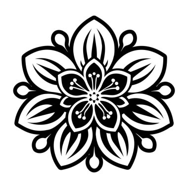 Dekoratif çiçek ikonu vektör tasarımı grafik çizimi
