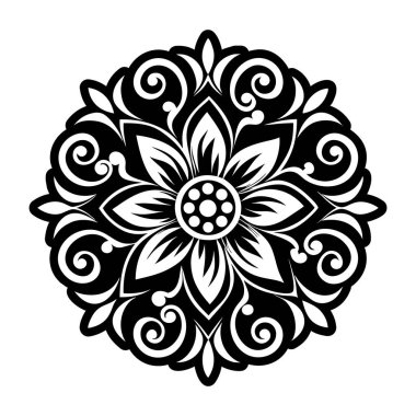 Mandala deseni siyah ve beyaz iyi