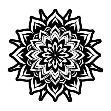 Vektör mandala siyah arka plan.