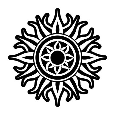 Güneş simgesi, vektör illüstrasyonu