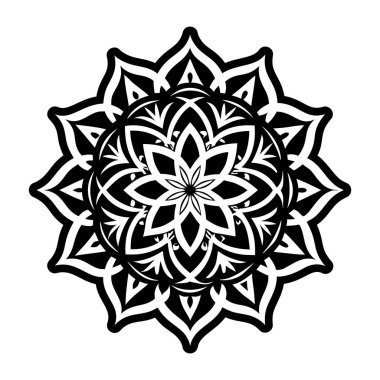 vektör soyut siyah çiçek mandala