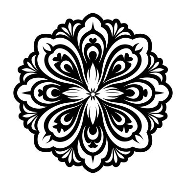 Mandala desen beyaz karalamalar kroki