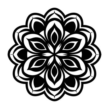 Vektör siyah beyaz mandala.