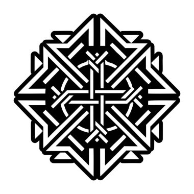 Vektör siyah beyaz mandala.