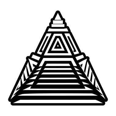 piramit simgesi. Web için piramit vektör simgelerinin özet çizimi