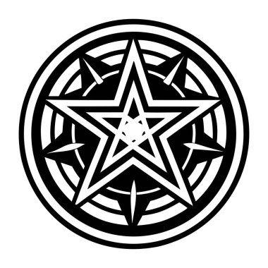 Pentagram ikonu. Web için yıldız vektör sembolünün basit bir illüstrasyonu