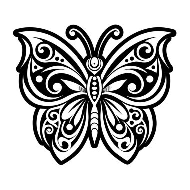 Beyaz arka planda güzel bir kelebek.