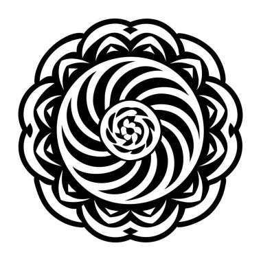 Vektör mandala. siyah ve beyaz desen.