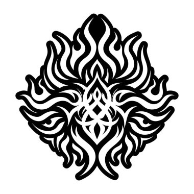 Dövme kabilesi tasarımı. El çizimi vektör illüstrasyonu