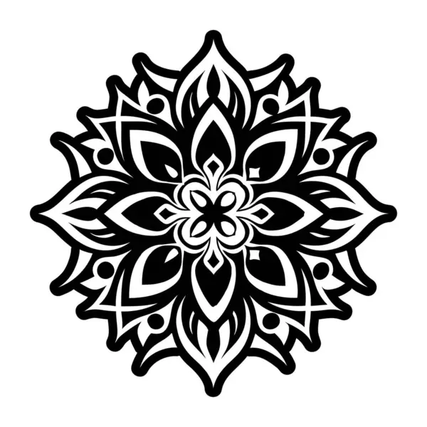 Vektör siyah beyaz mandala