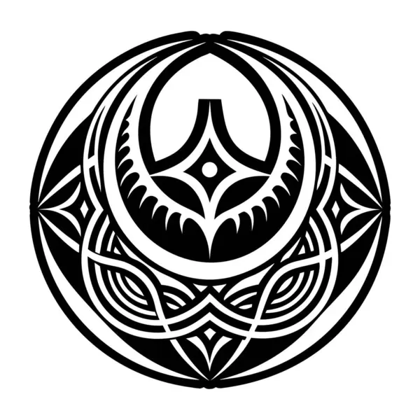 Soyut yuvarlak mandala. siyah ve beyaz vektör çizimi.