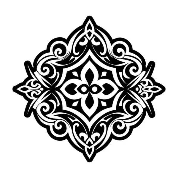 vektör siyah ve beyaz etnik mandala