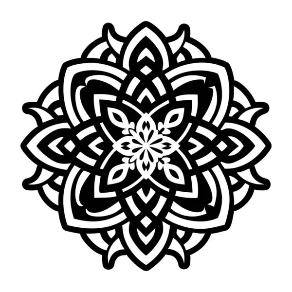 renklendirme için siyah ve beyaz mandala tasarımı