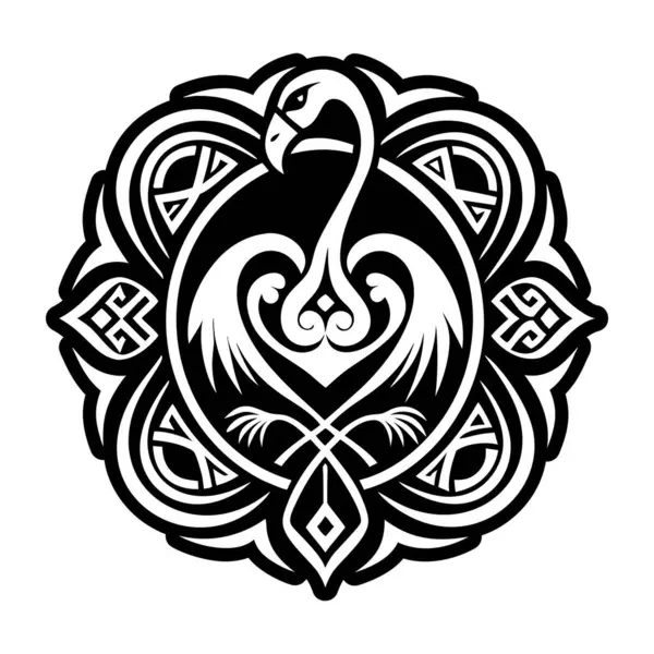 Kabile desenli soyut siyah beyaz dövme tasarımı.