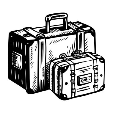 Bavulların klasik bir tasviri.