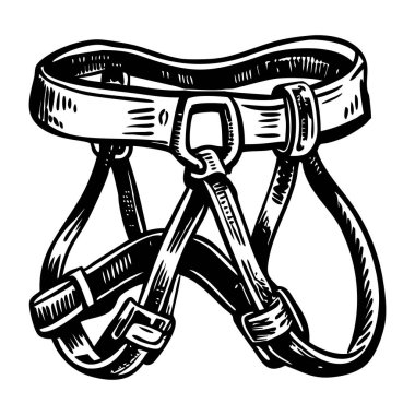 Klasik tarzda tırmanma koşum takımı illüstrasyonu