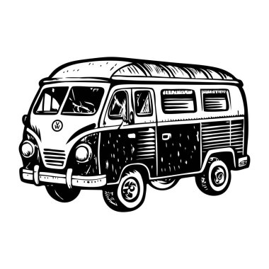 Kamp minibüsü illüstrasyonu