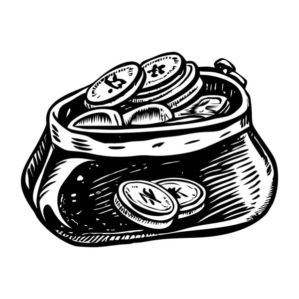 Bozuk para çantasının klasik bir çizimi.