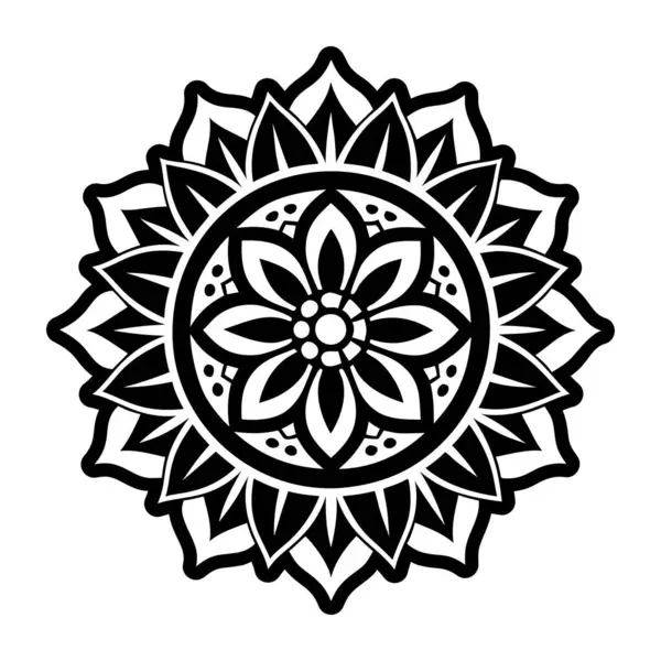 Çiçek mandala simetrisinin doldurulmuş bir simgesi
