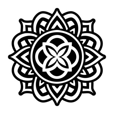 Geometrik mandala gösteren katı simge