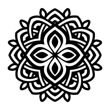 Mandala simetrisini gösteren dolu bir biçim simgesi