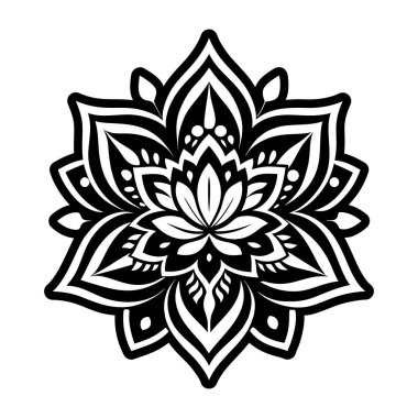 Nilüfer mandala mandala ruhani güzelliğini gösteren katı bir ikon