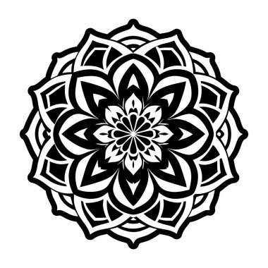 Dekoratif mandala sanat eserlerini gösteren dolu bir biçim simgesi