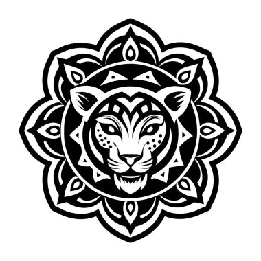 Aslan mandala sembolünü tasvir eden katı bir simge