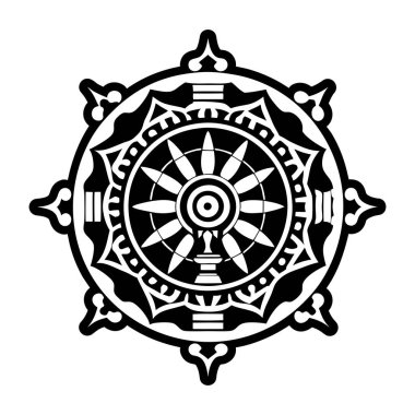 Dharma simgesini gösteren dolu bir biçim simgesi