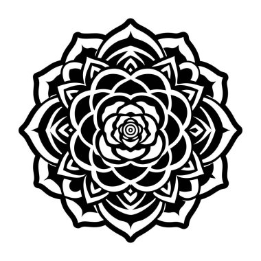 Çiçek açan gül sembolü tasvir eden katı simge