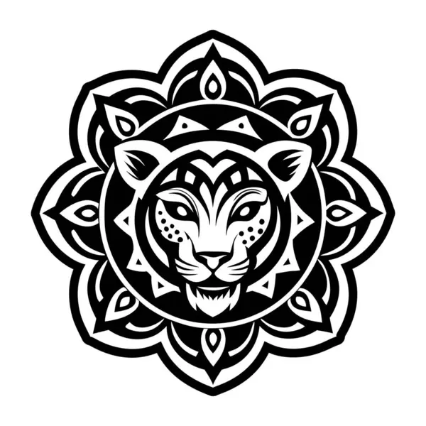 Aslan mandala sembolünü tasvir eden katı bir simge