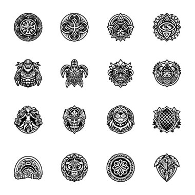 Hawaii Kabartma Biçimi Simgelerinin Koleksiyonu