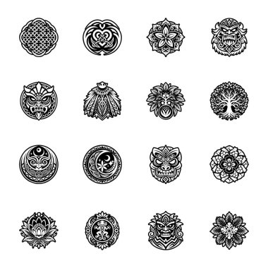 Hawaii Kabartma Biçimi Simgelerinin Koleksiyonu